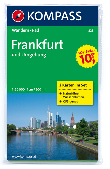 828 Frankfurt und Umgebung - Kompass Wanderkarte