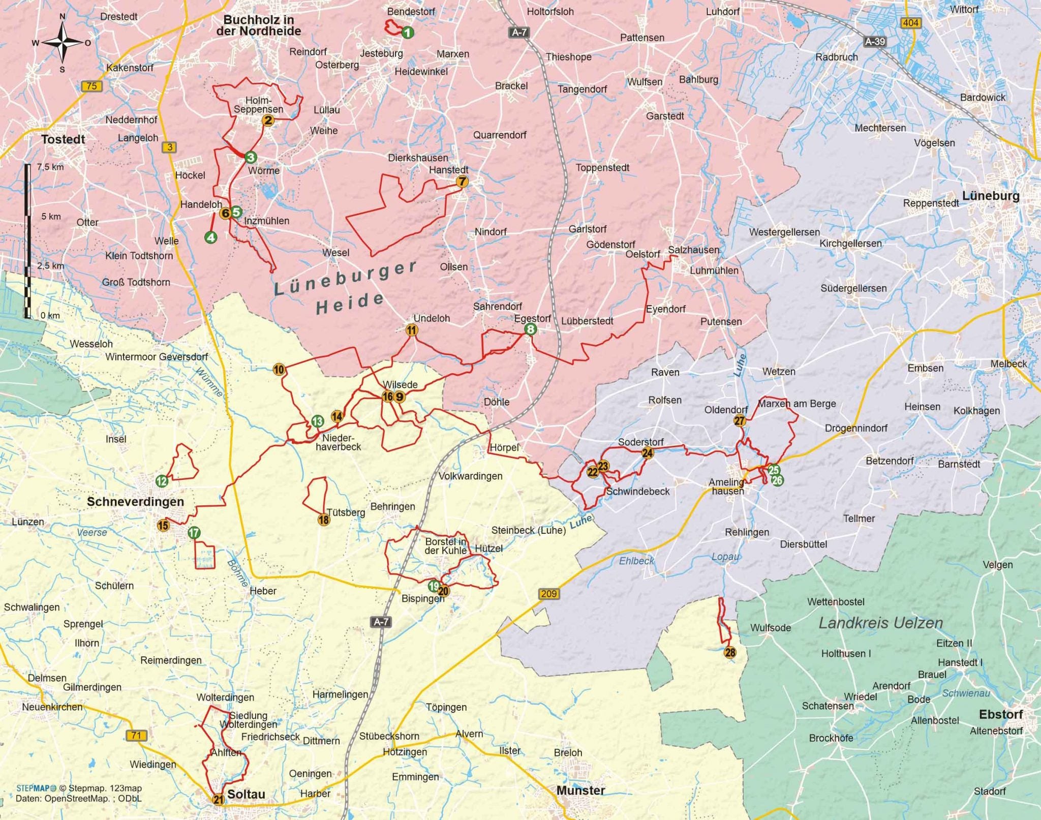 Lüneburger Heide - Outdoor Wanderführer