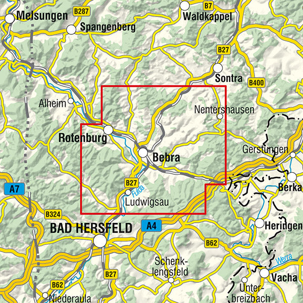 Bebra 1:25.000 - Rad- und Wanderkarte