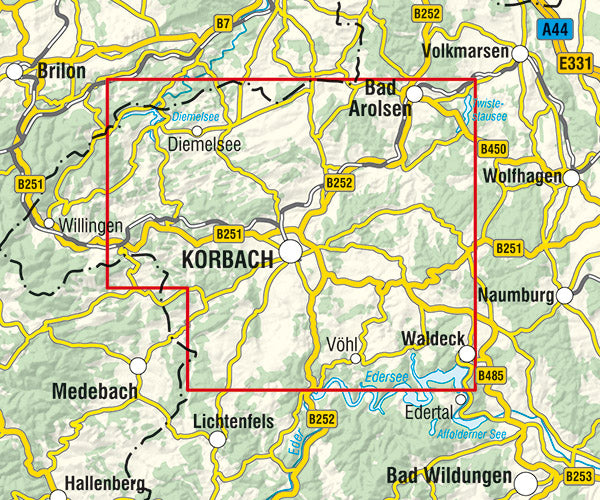 Diemelsee - Twistesee - Edersee 1:35.000 - Rad- und Wanderkarte