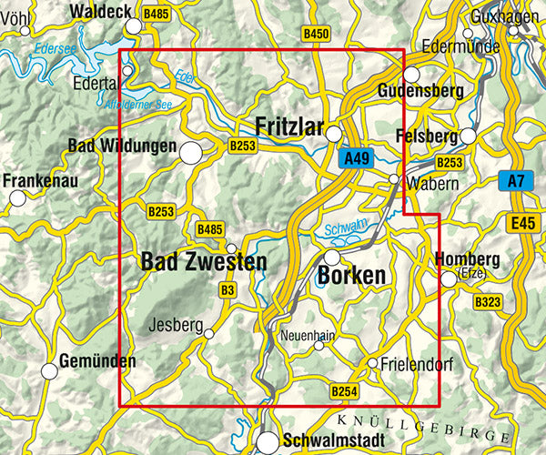 Zwischen Eder und Schwalm 1:25.000 - Rad- und Wanderkarte