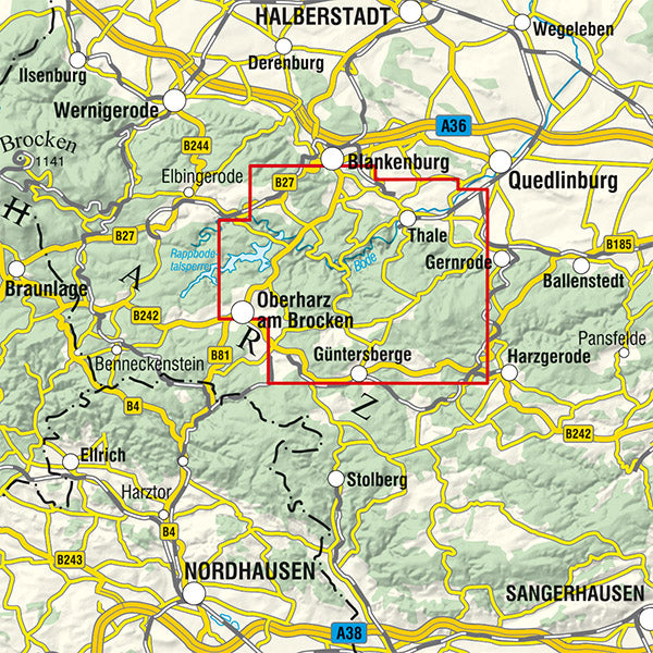 Bodetal - Rad- und Wanderkarte 1:25.000