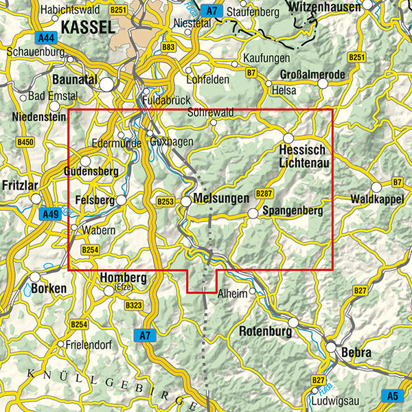 Melsunger Land 1:33.000 - Rad- und Wanderkarte