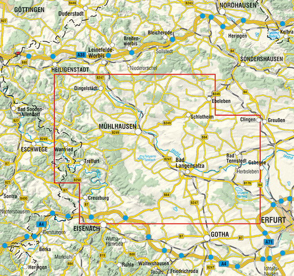 Unstrut-Hainich-Kreis 1:50.000 - Rad- und Wanderkarte