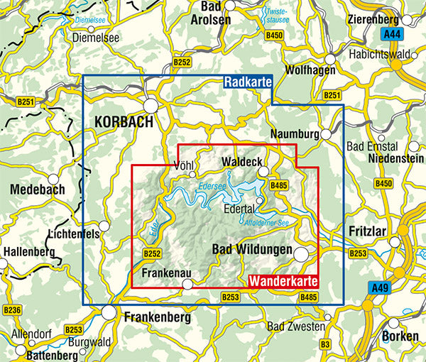 Edersee 1:25.000 - Rad- und Wanderkarte