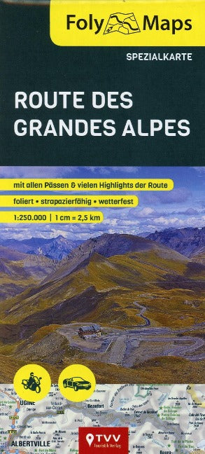 Route des Grandes Alpes 1:250.000 - Spezialkarte FolyMaps