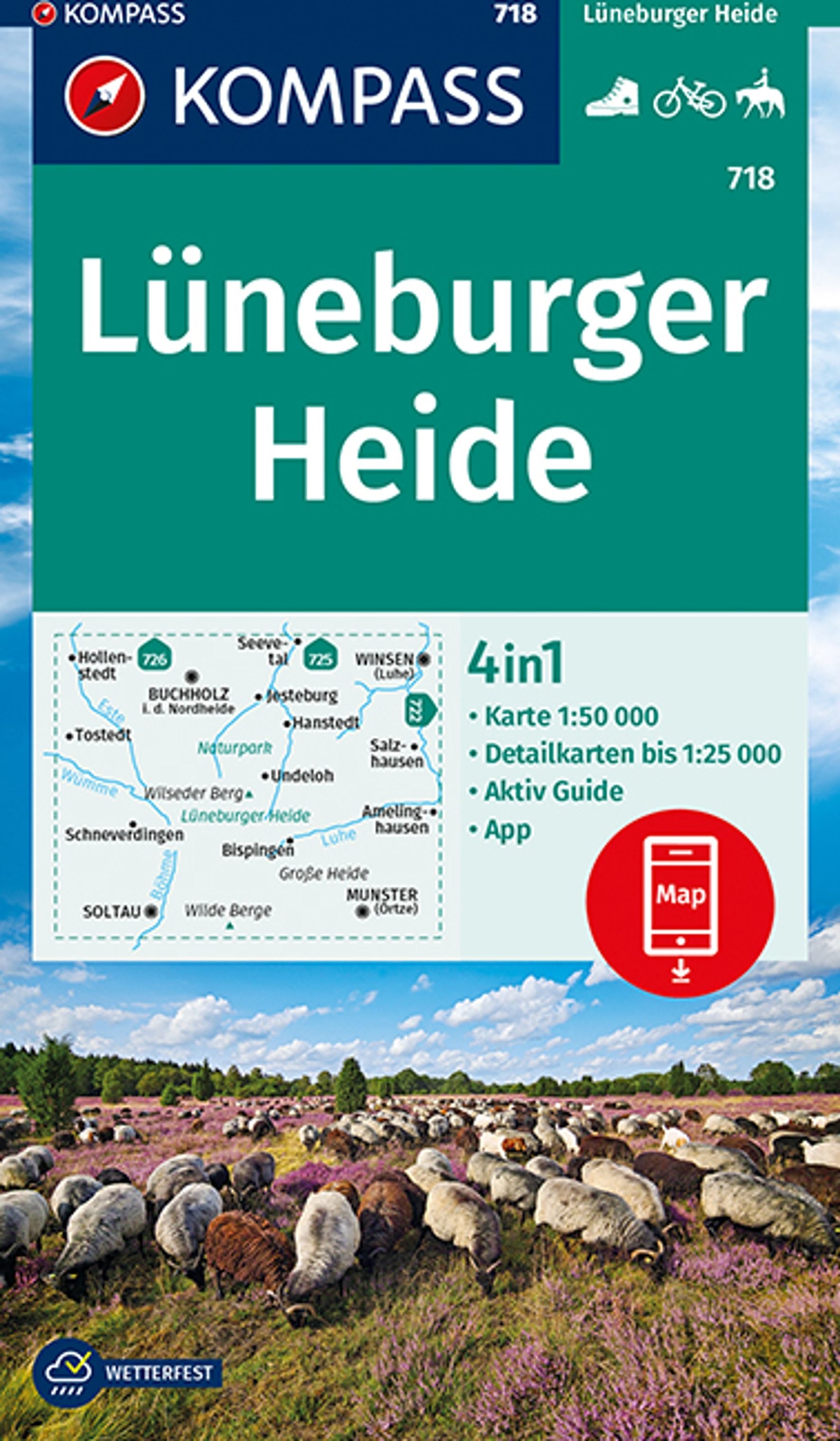 718 Lüneburger Heide 1:50.000 - Kompass Wanderkarte