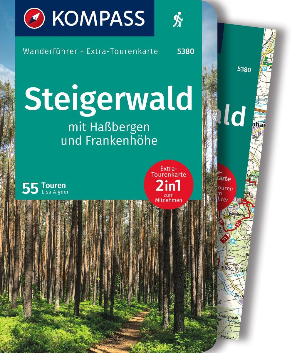 5380 Steigerwald mit Haßbergen und Frankenhöhe mit 55 Touren - KOMPASS Wanderführer