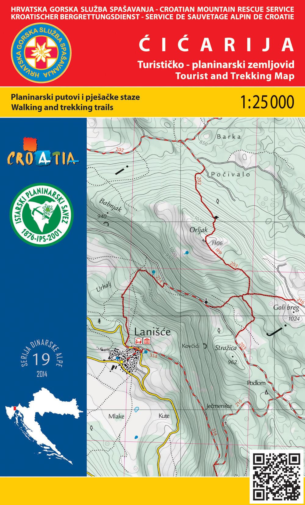 Cicarija Kroatien Wanderkarte - 1:25.000