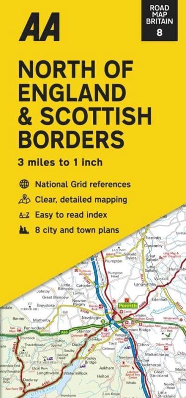 North of England & Scottish Borders 1:200.000 - Straßenkarte GB 08