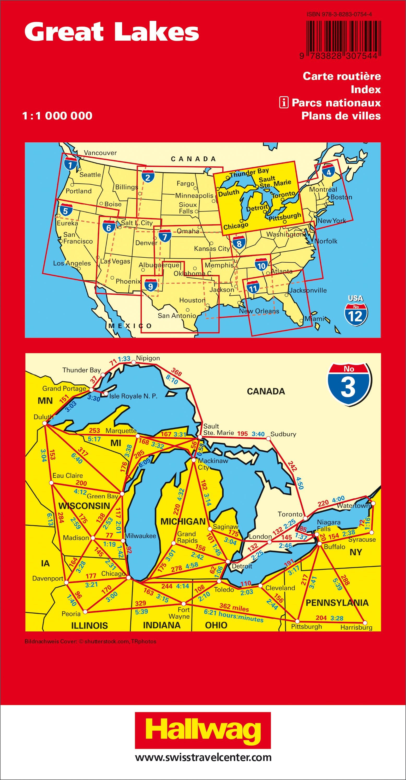 Great Lakes-03 USA Road Guide 1 : 1.000.000 - Hallwag