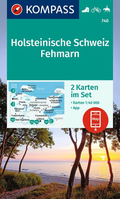 740 Holsteinische Schweiz, Fehmarn 1:40.000 - Kompass Wanderkarte