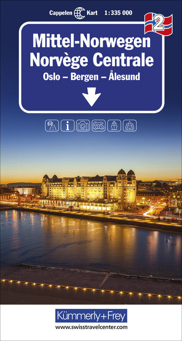 02 Mittel-Norwegen: Oslo - Bergen - Älesund 1:335.000