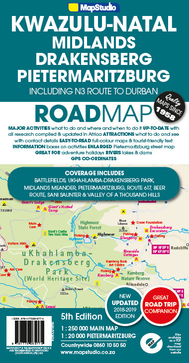KwaZulu-Natal 1:250.000 - Straßenkarte MapStudio - Südafrika