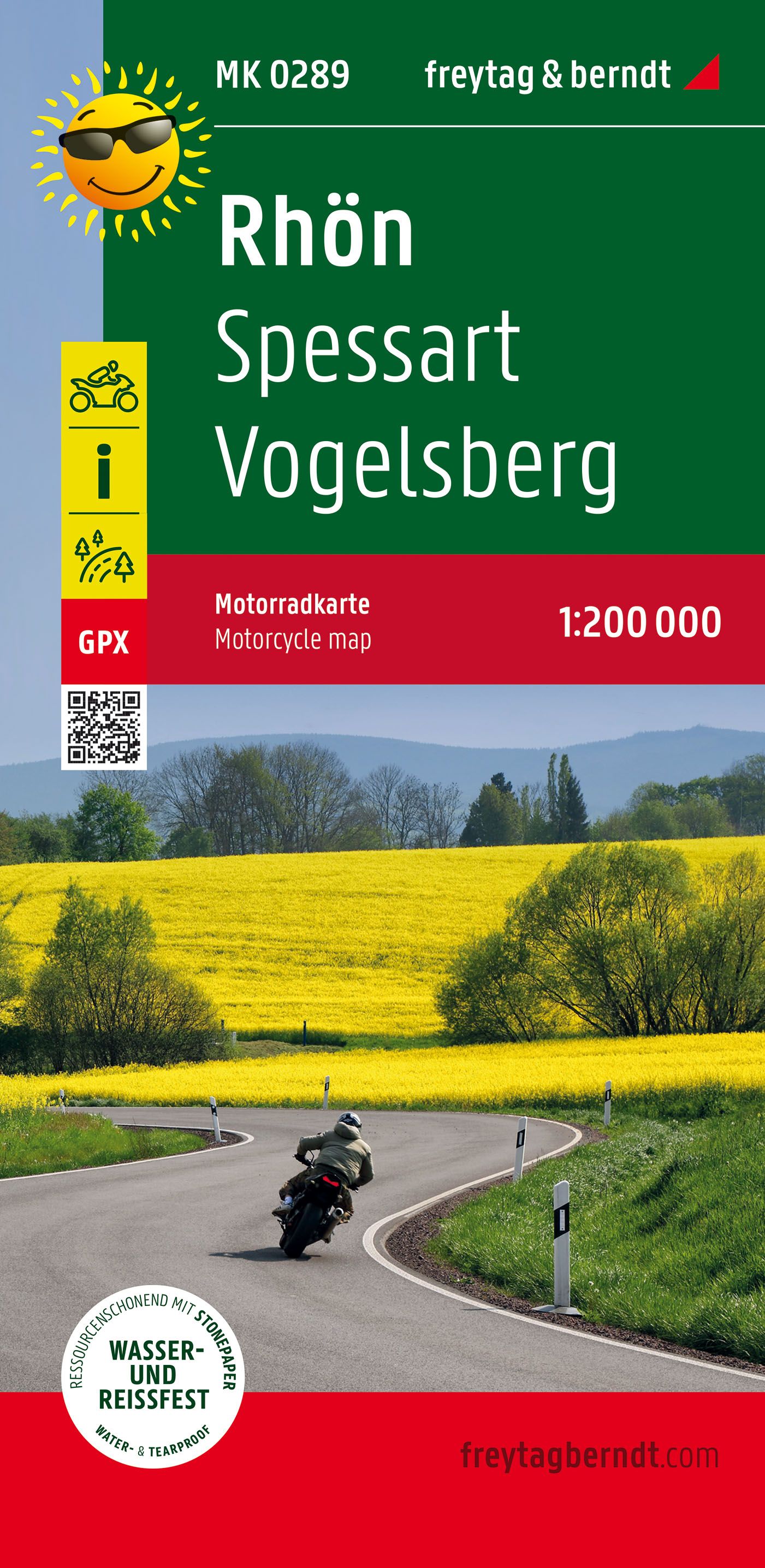Motorradkarte Rhön - Spessart - Vogelsberg 1:200.000 - Freytag & Berndt