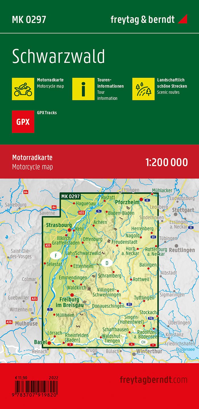 Motorradkarte Schwarzwald 1:200.000 - Freytag & Berndt