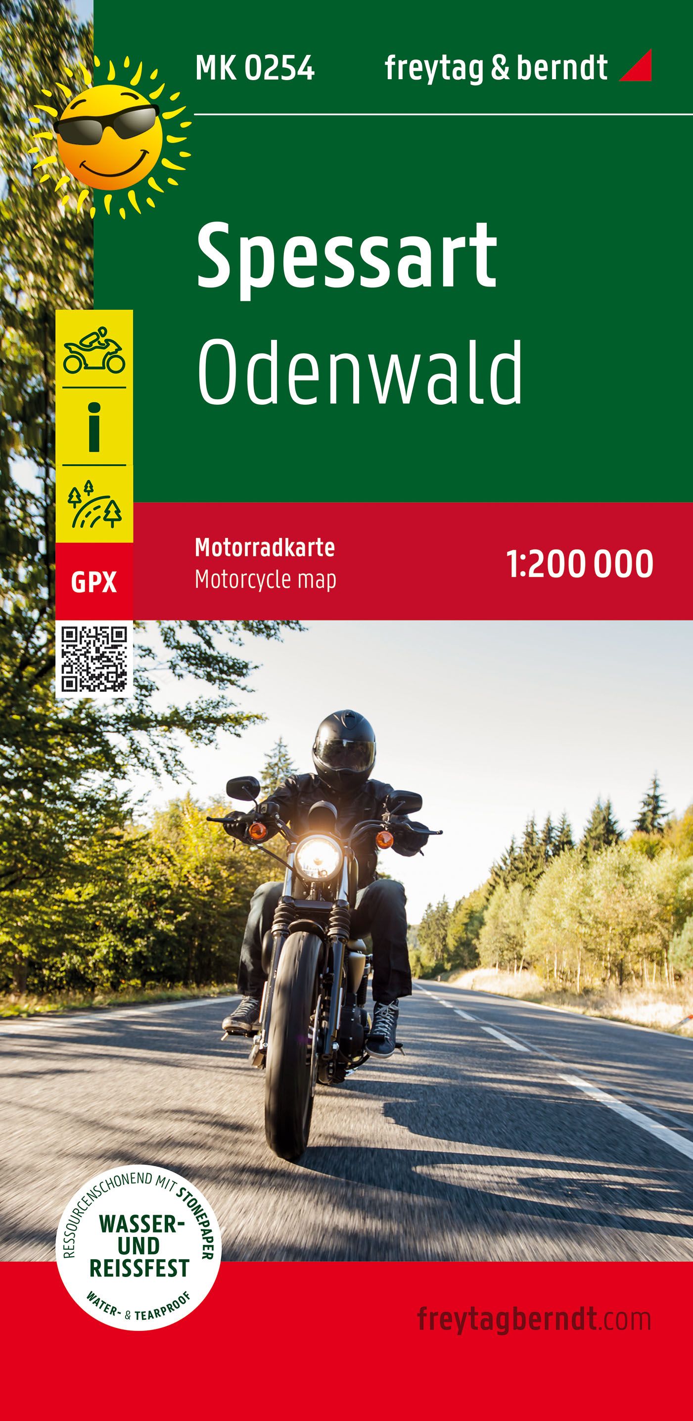Motorradkarte Spessart - Odenwald 1:200.000 - Freytag & Berndt