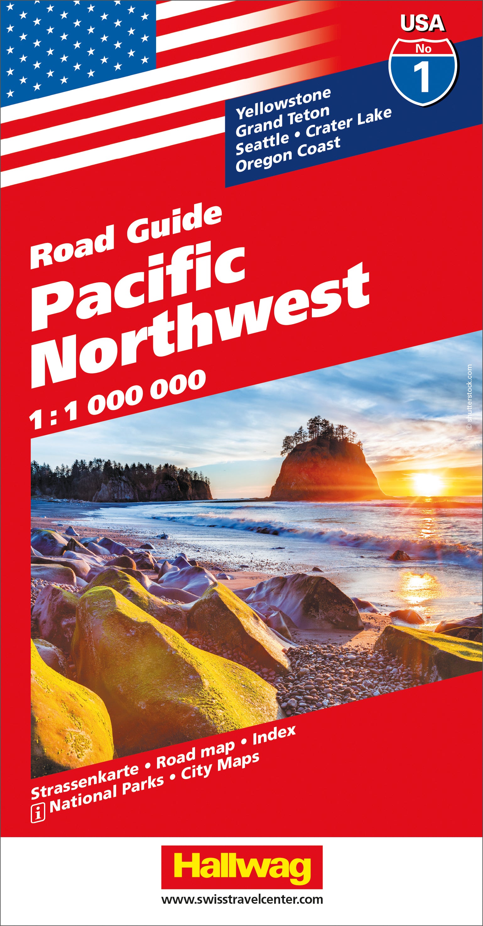 Pacific Northwest- 01 USA Road Guide 1 : 1 000 000   - Hallwag