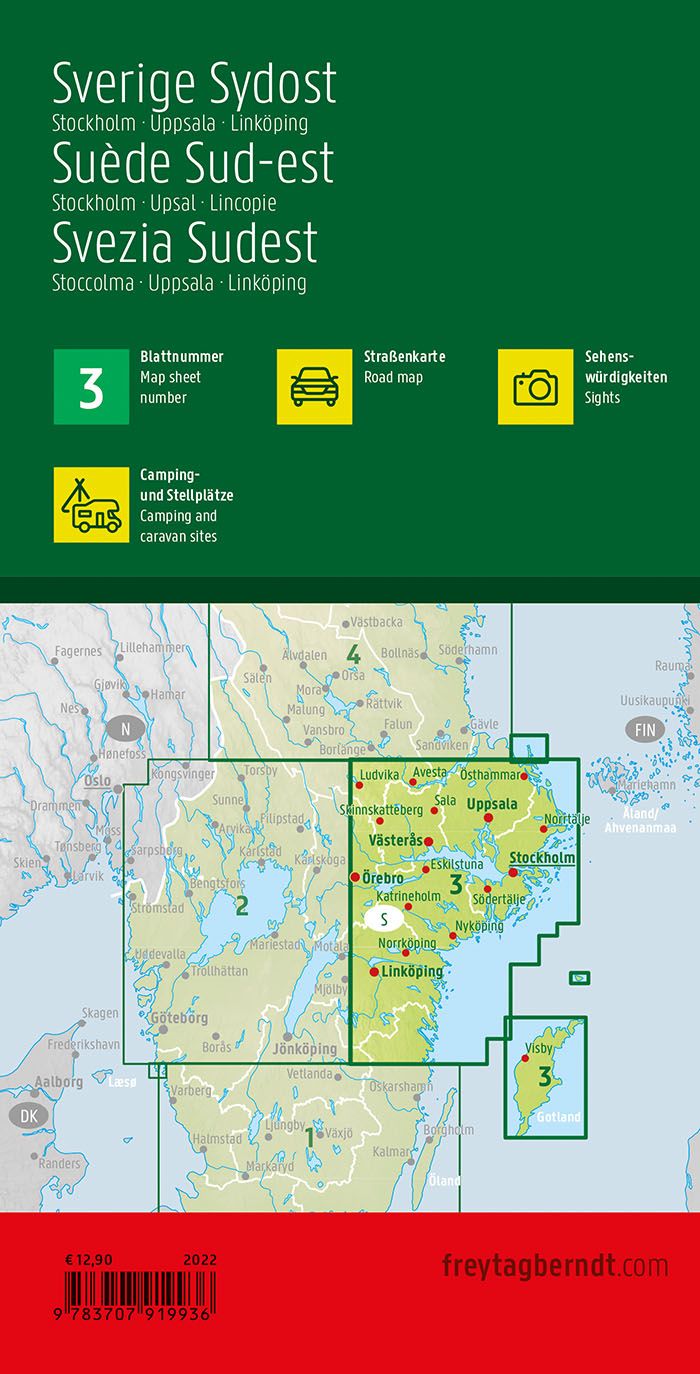 Schweden Südost (Blatt 3) - 1:250.000 - Sraßenkarte - Freytag&Berndt