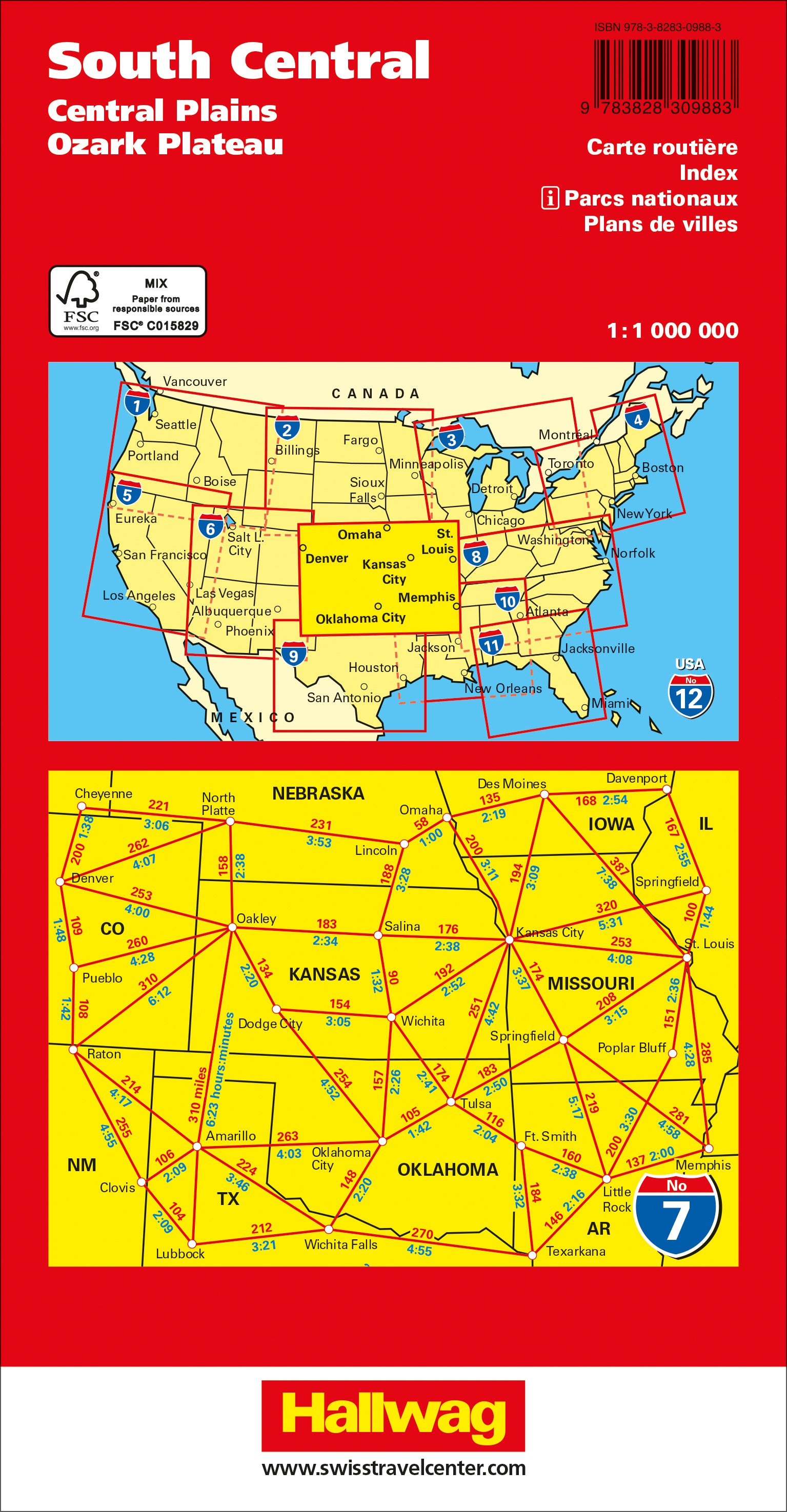 South Central-07 USA Road Guide 1:1.000.000 - Hallwag