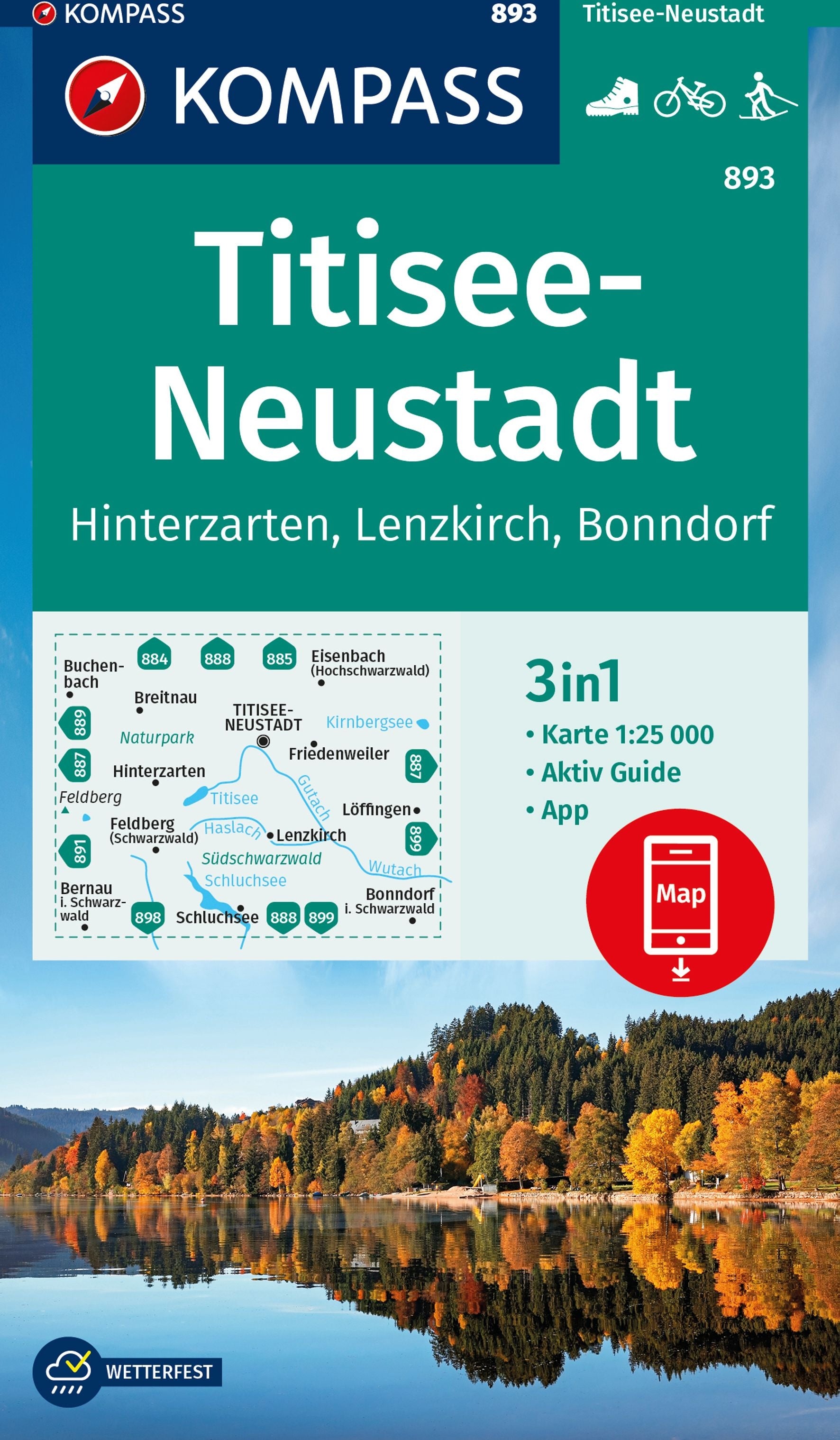 893 Titisee-Neustadt 1:25.000 - Kompass Wanderkarte