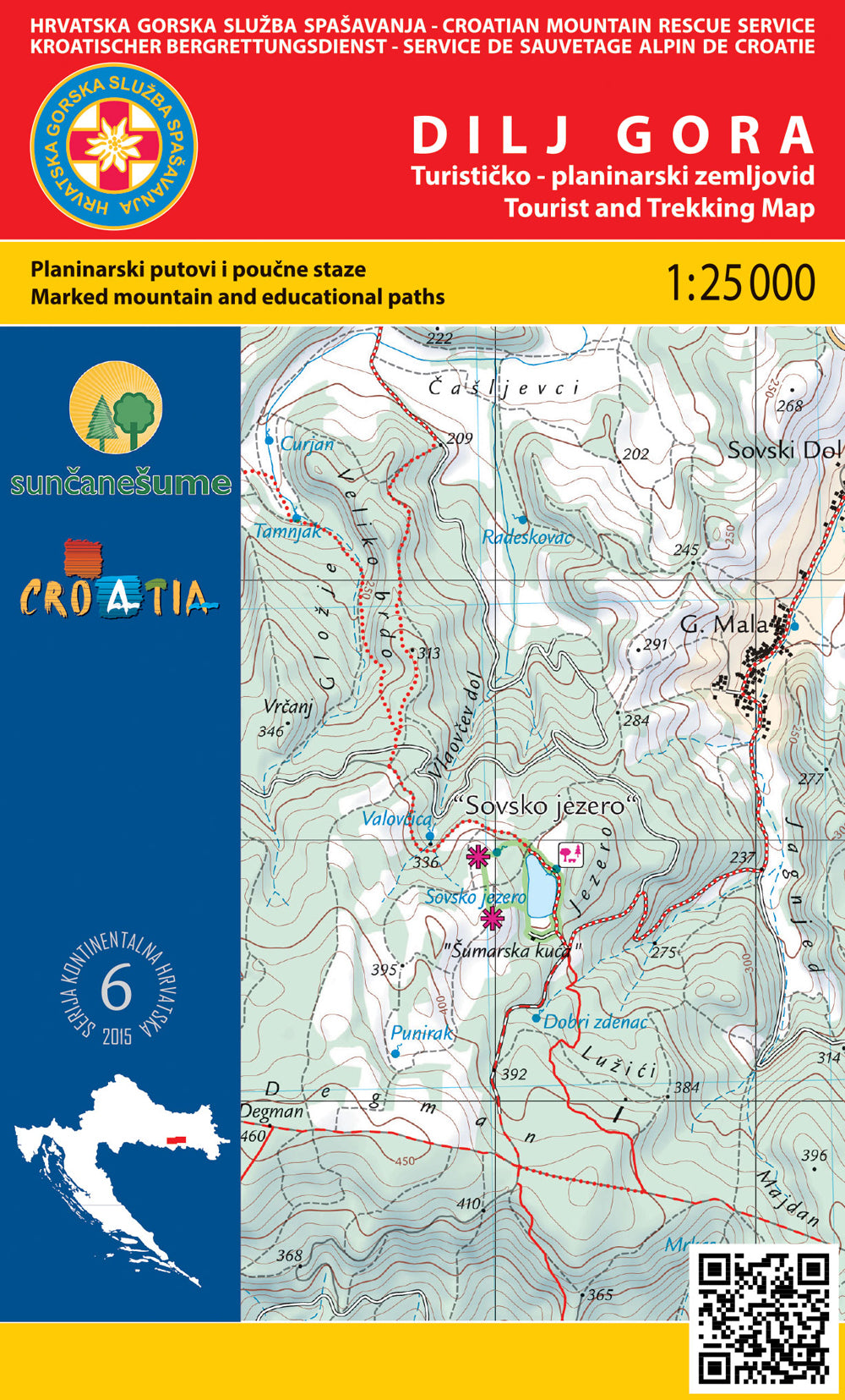 Dilj Gora Kroatien Wanderkarte - 1:25.000