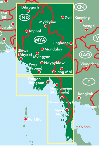 Myanmar and Burma - 1:1,2 Mio.
