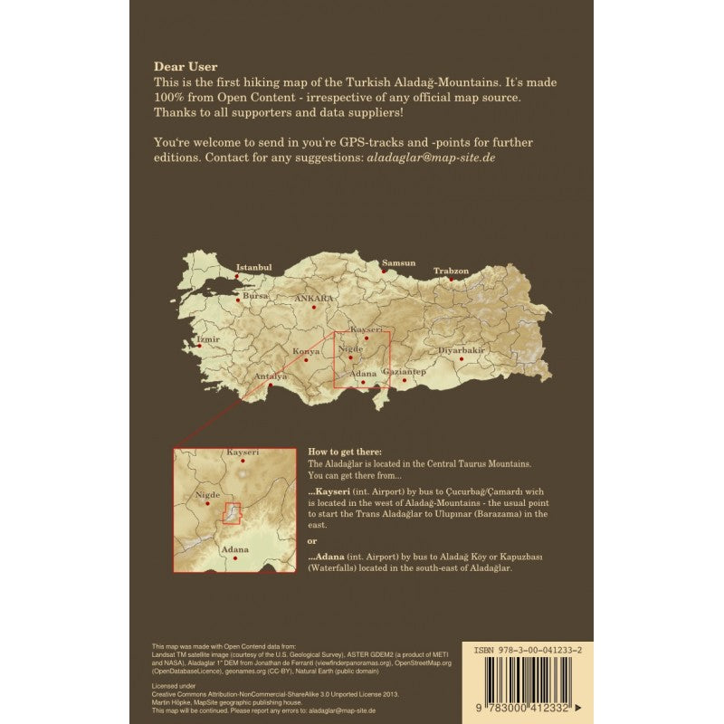 Aladaglar - Wanderkarte 1:40.000