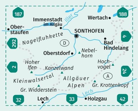 3 Allgäuer Alpen, Kleinwalsertal 1:50.000 - Kompass Wanderkarte