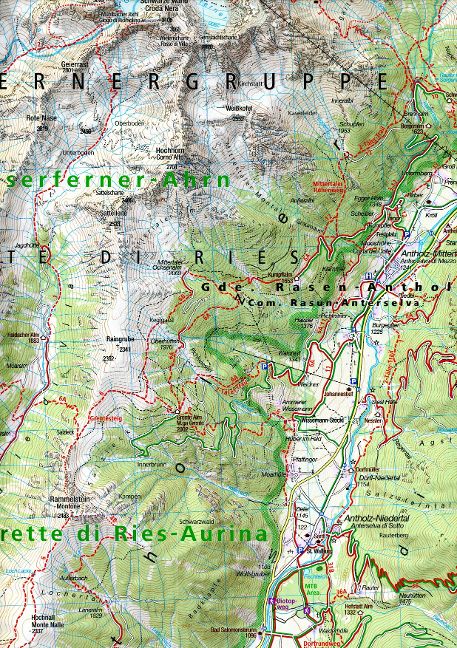 057 Antholz, Gsies, Anterselva, Valle di Casies- Kompass Wanderkarte