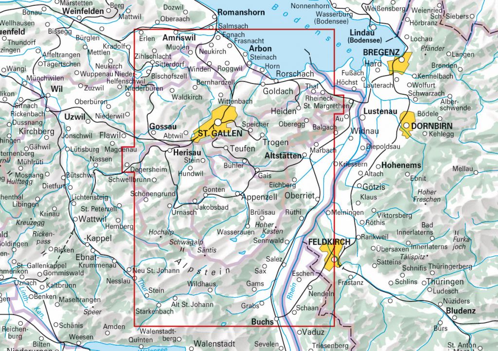 Appenzellerland, Säntis 1:50.000 - Touren-Wanderkarte