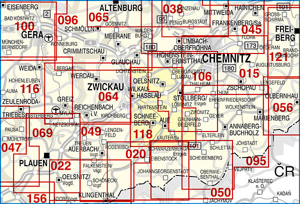 118 Aue-Bad Schlema, Schneeberg, Zwönitz und Umgebung 1:35.000