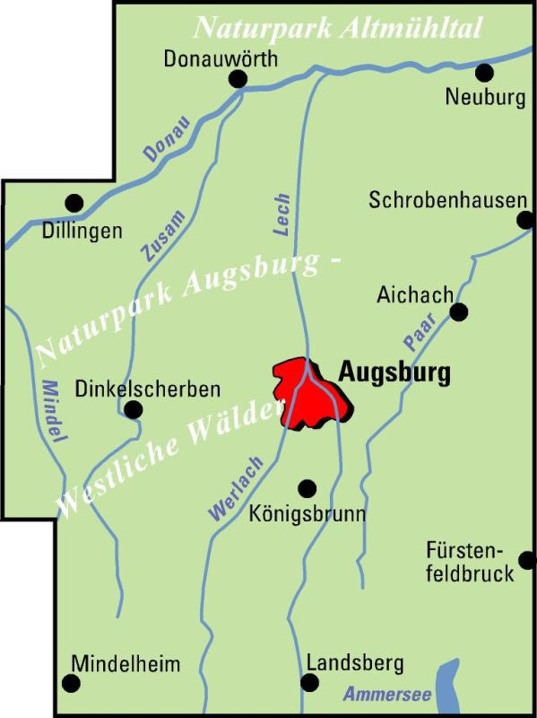 Augsburg und Umgebung - ADFC Regionalkarte