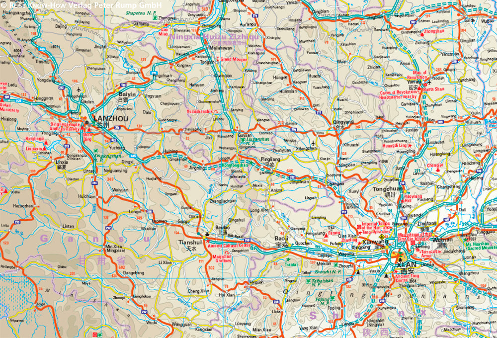 China, West (1:2.700.000) - Reise know-how