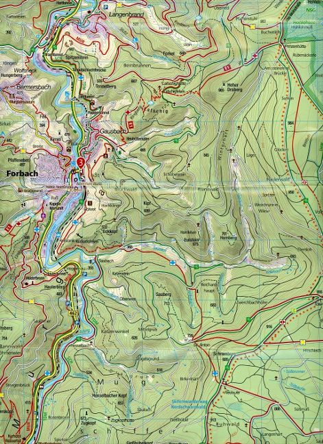 872 Baden-Baden, Murgtal, Gaggenau, Gernsbach, Bad Herrenalb - Kompass Wanderkarte