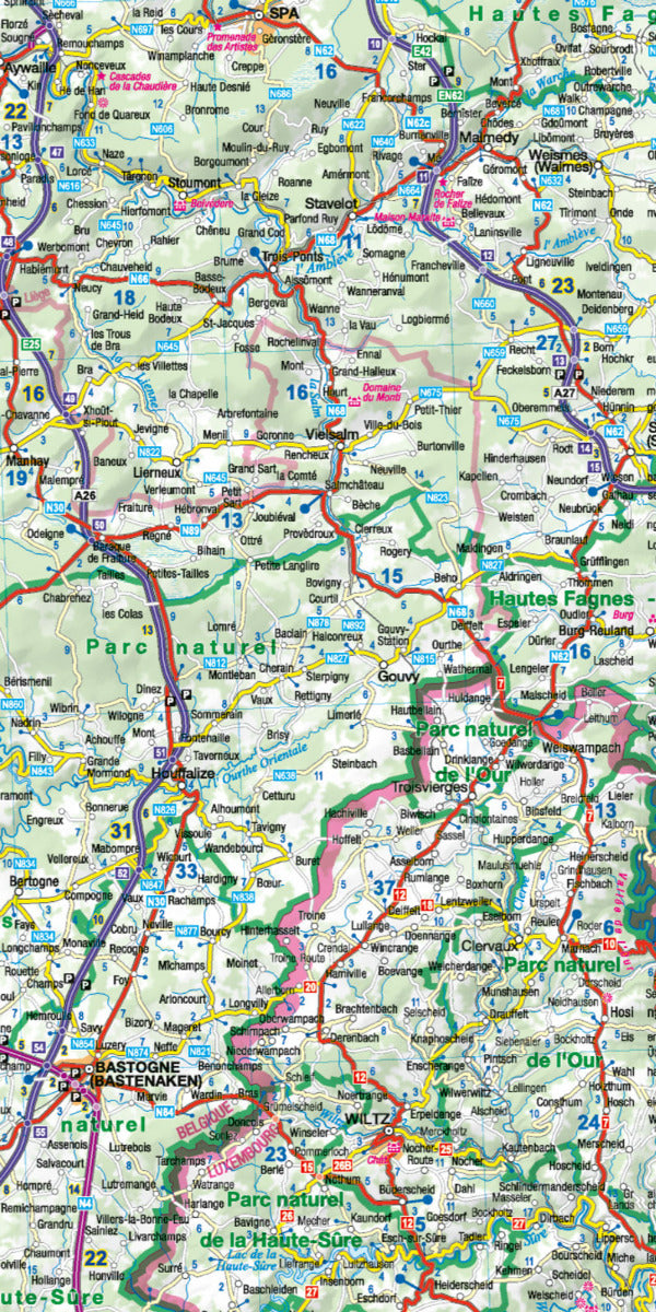 Belgien - Luxemburg  - 1:300.000 - MoTourMaps - Motorradkarte