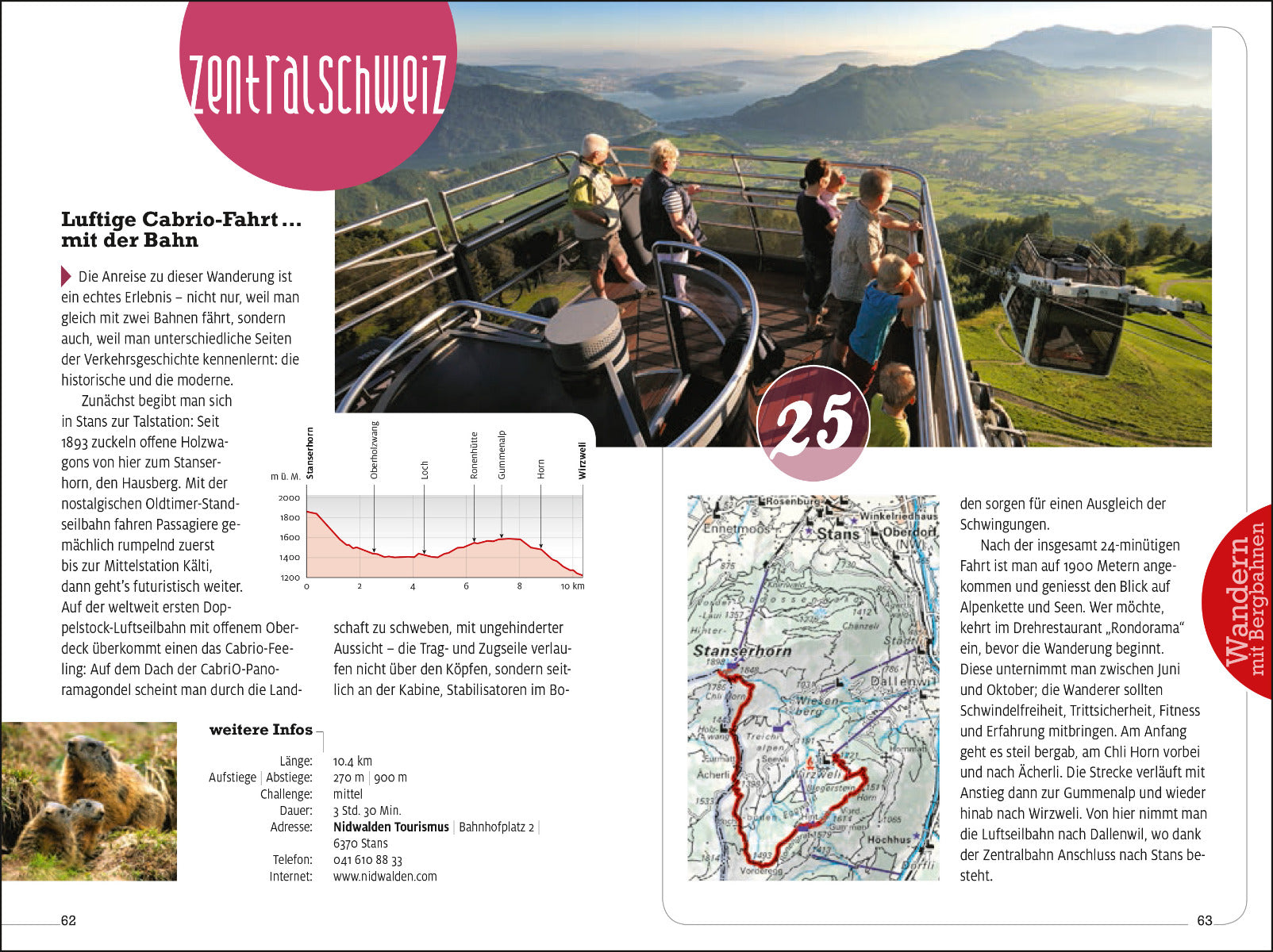 Wandern mit Bergbahnen Erlebnis Schweiz
