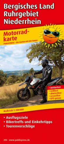 Motorradkarte Bergisches Land - Ruhrgebiet - Niederrhein 1:200.000