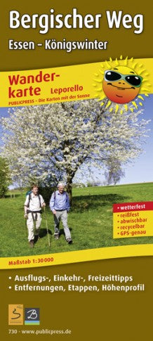 Bergischer Weg - Essen - Königswinter 1:30.000