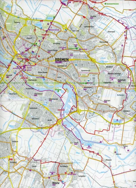 Bremen Bikeline Radwanderkarte - 1:60.000