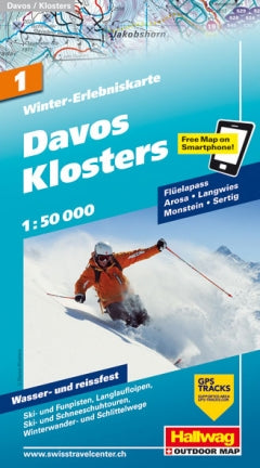 Winter-Erlebniskarte Davos, Klosters - 1:50.000