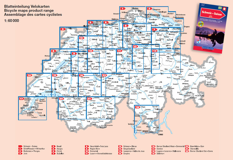 Schweiz Velokarten - 1:60.000 - diverse