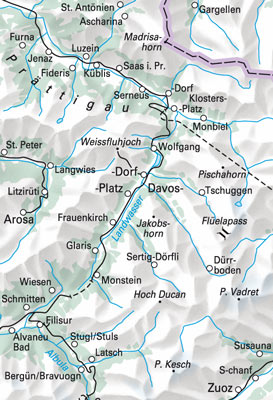 Winter-Erlebniskarte Davos, Klosters - 1:50.000