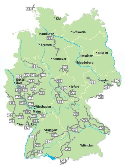 Saar-Hunsrück-Steig 1, Perl - Idar-Oberstein, Kell am See - Trier 1:25 000