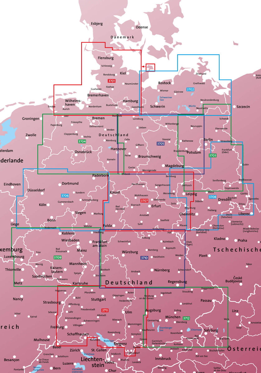 3701 Schleswig-Holstein, Hamburg, Ostfriesland 1:125.000 - Kompass Radtourenkarte