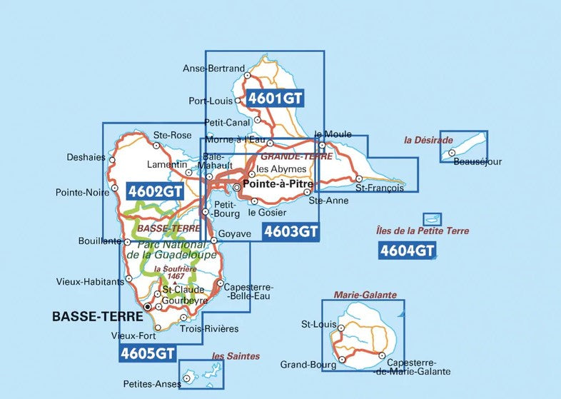 4606GT Île St-Martin / Île St-Barthélemy / 1:25.000 Wanderkarte