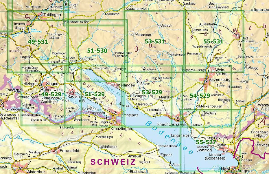 Bodensee Mitte - 1:25.000 NaturNavi Wanderkarte
