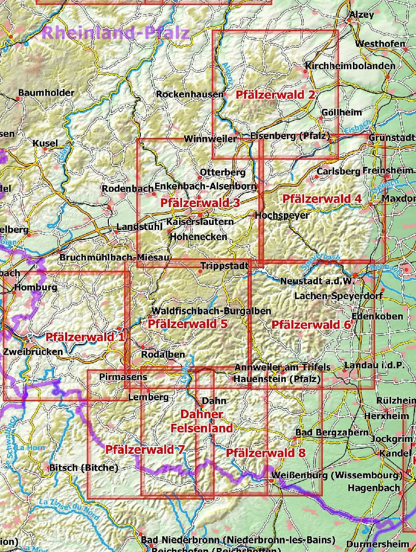 Dahner Felsenland - 1:25.000 NaturNavi Wanderkarte