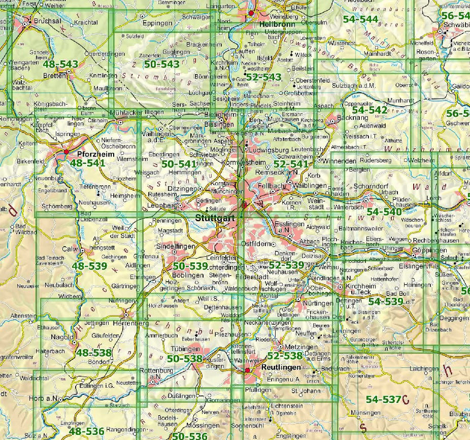 Stuttgart Nordost - 1:25.000 NaturNavi Wanderkarte