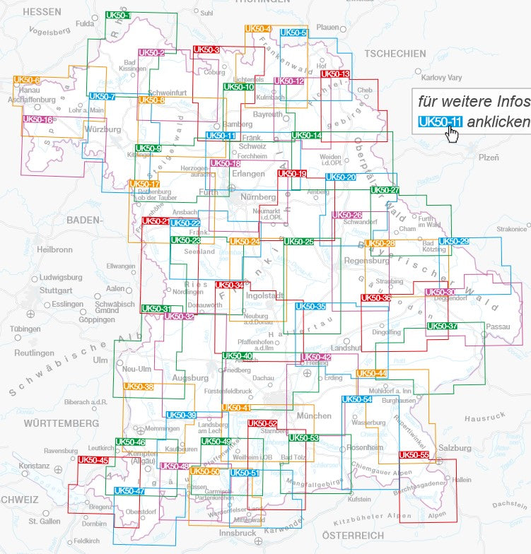 UK50-40 München Nord und West - Wanderkarte 1:50.000 Bayern